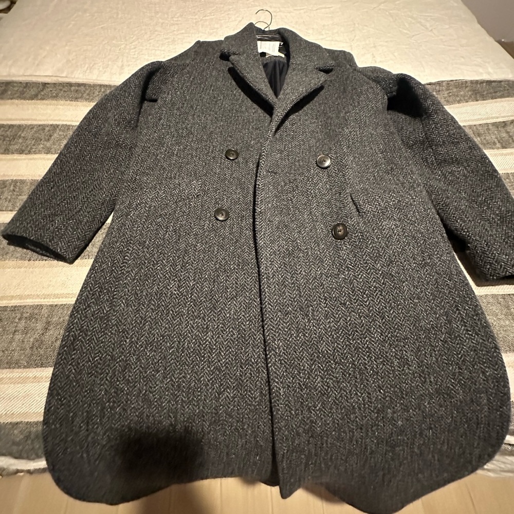 Sezane grey tweed coat